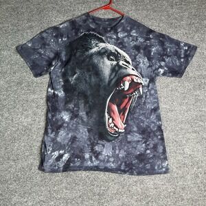 Liquid Blue Gorilla Power Tie Dye T-shirt Large Graphic Print Blue Short Sleeve